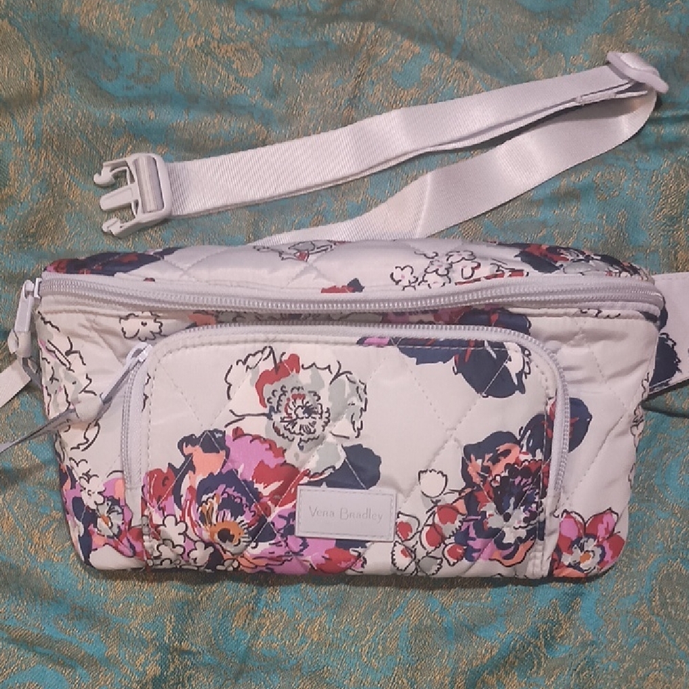 Vera Bradley Floral Crossbody Bag - White and Purple